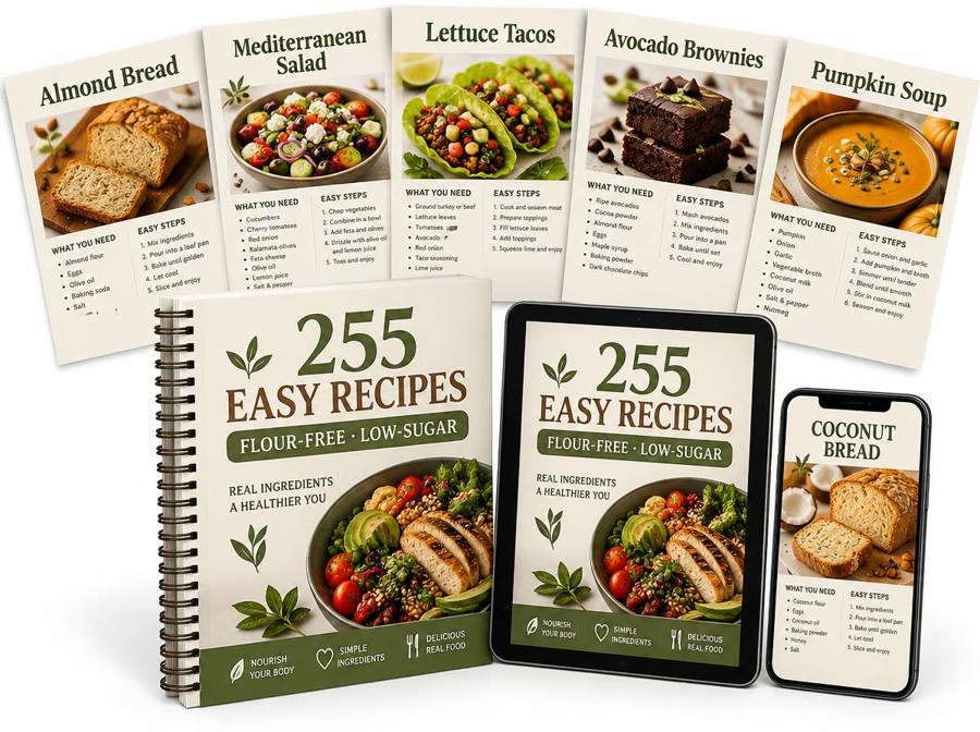 Homemade Recipes kit with five printable pages, a recipe book, a tablet, and a phone